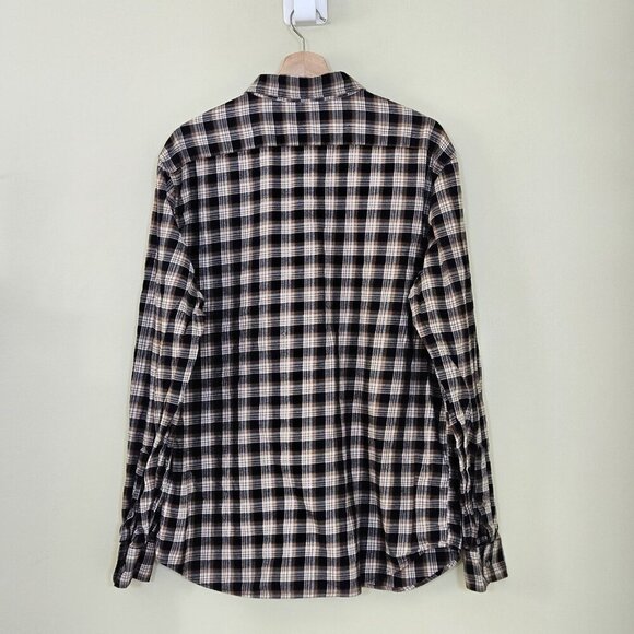Banana Republic Shirt Mens XL Plaid LS Untucked Fit Pocket Preppy Cottage Casual - Picture 15 of 15